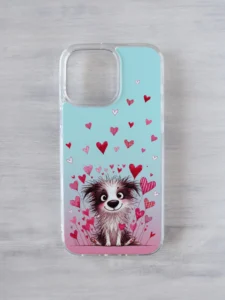 iPhone kaas - kujundus "südametega koer" iPhone kaas - kujundus "südametega koer"