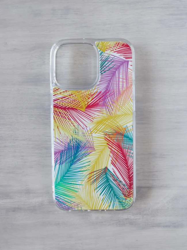 iPhone kaaned "Värvilised palmilehed" iPhone kaas - kujundus "Värvilised lehed"