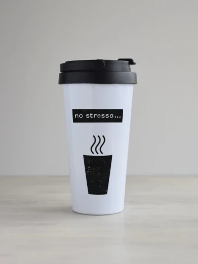 Kohvitops "no stresso" kujundusega, must