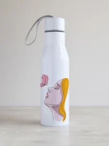 "Naine ja liblikas" kujundusega veepudel, nime võimalusega, PVK 500-1