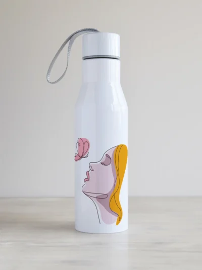 "Naine ja liblikas" kujundusega veepudel, nime võimalusega, PVK 500-1