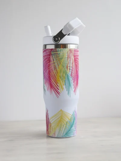 Joogipudel ja termoskruus 900 ml, "Kirjud palmilehed"