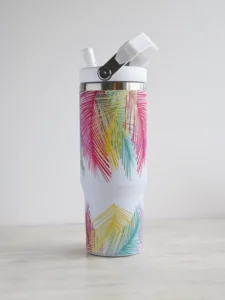 SALUTUkirjud-palmilehed2 Joogipudel ja termoskruus 900 ml, "Kirjud palmilehed"