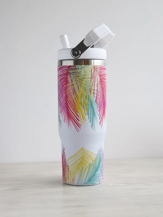 Joogipudel-termoskruus "Kirjud palmilehed" Joogipudel ja termoskruus 900 ml, "Kirjud palmilehed"