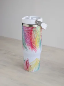 Joogipudel ja termoskruus 900 ml, "Kirjud palmilehed"