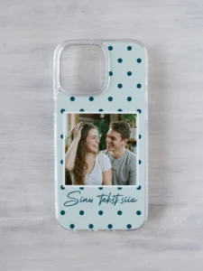 Sinine polkamuster oma pildi ja tekstiga