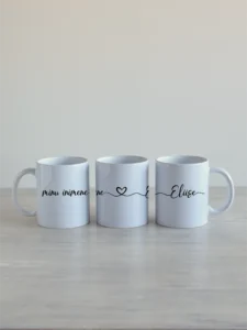 Kruus 330 ml “Minu inimene” oma nimega, südamega, must tekst