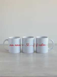 Kruus 330 ml “Minu inimene” oma nimega, südamega, punane tekst