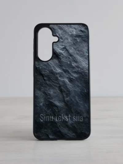 Must marmormustriga Samsung Galaxy kaas kohandatava tekstiga