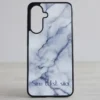 Valge-sinine marmormustriga Samasung Galaxy kaas kohandatava nime või tekstiga