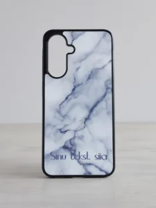 Valge-sinine marmormustriga Samasung Galaxy kaas kohandatava nime või tekstiga