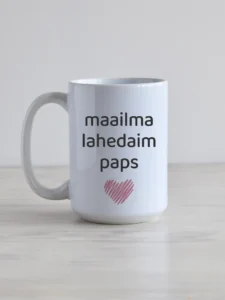 personaalne kruus – foto, tekst või mõlemad 450ml valge keraamiline kruus oma tekstiga personaliseeritud.