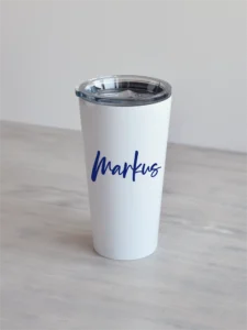 personaliseeritav termostass “kohv ei oota” Nimeline personaliseeritud valge 480ml termostass Kohv ei oota.