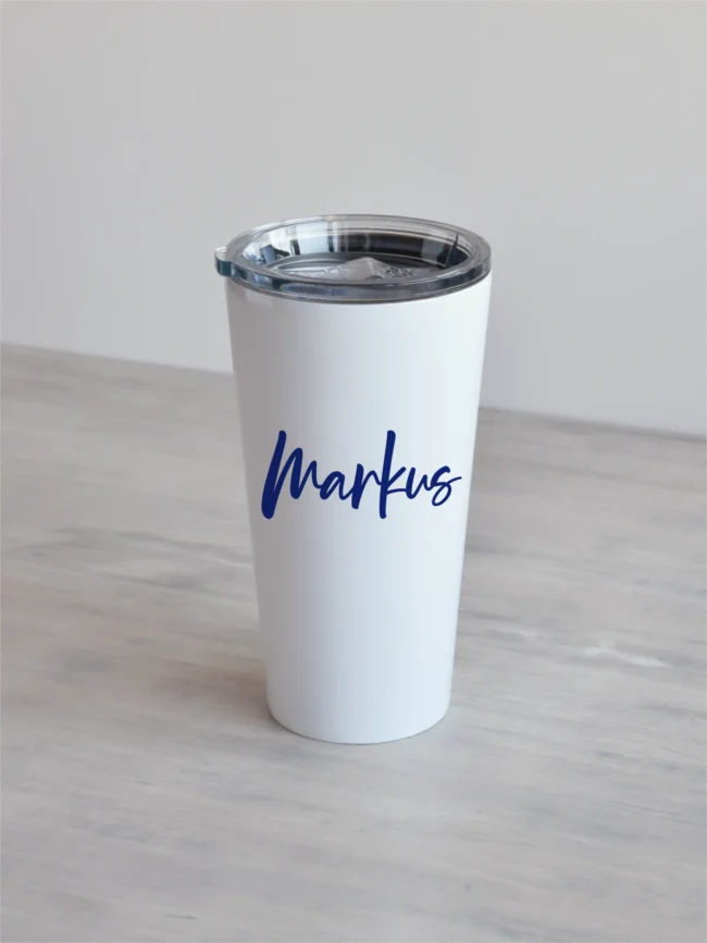 Nimeline personaliseeritud valge 480ml termostass Kohv ei oota.