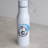 Valge 500ml Jalgpalliteemaline personaliseeritav veepudel, sinine-must.