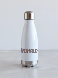 Personaliseeritud nimeline 350 ml valge joogipudel kalade sodiaagimärgile.