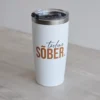 “Tõeline sõber” termoskruus – nimeline 600 ml valge ringneck termoskruus tekstiga "tõeline sõber", vasekarva toon
